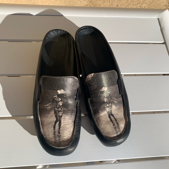 Jeon black grey leather mules girl in the rain size 6M - Picture 2 of 15